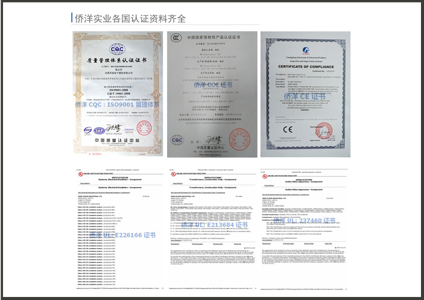 僑洋實業，認證齊全