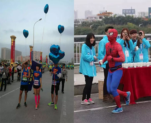 超人、蜘蛛俠參加馬拉松