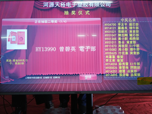 抽取二等獎 抽取二等獎